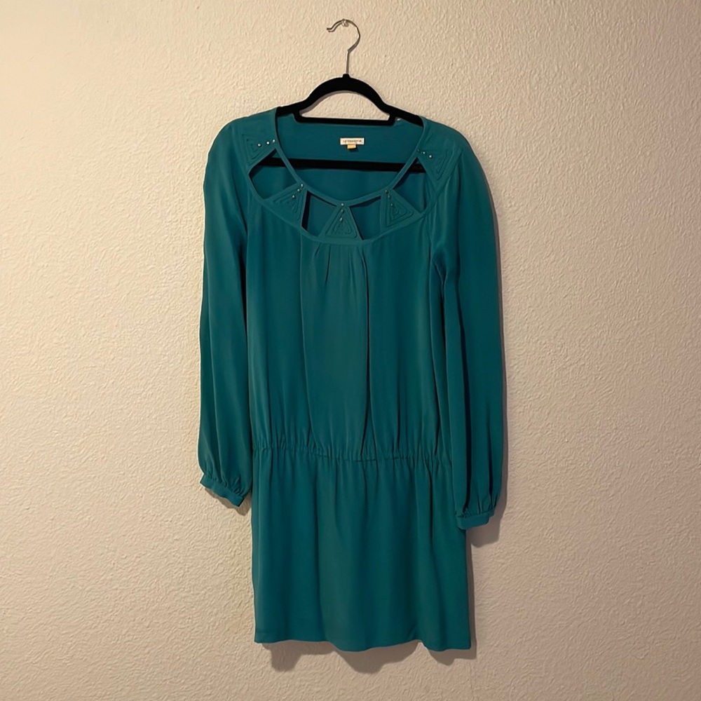 Anthropologie Leifsdottir Dress Teal; Size 4